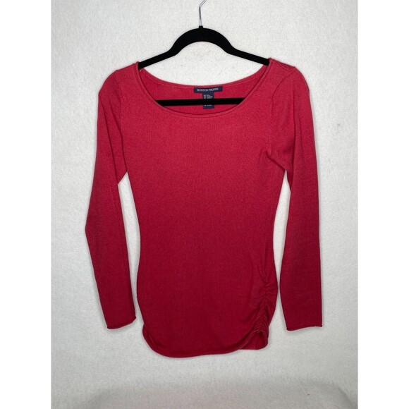 Boston Proper Womens Lightweight Red Cashmere Blend Size S Sweater Holiday Fall - Picture 2 of 6